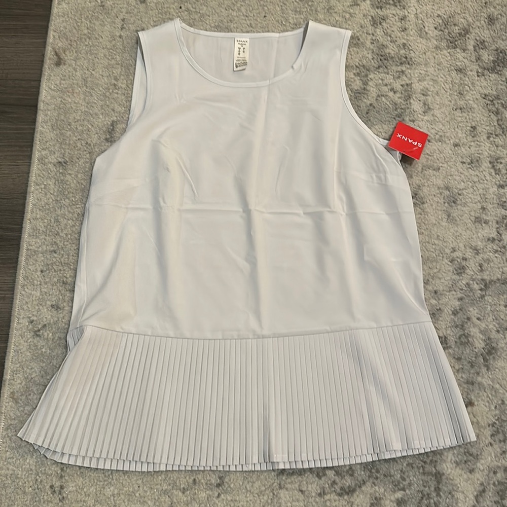 SPANX yes pleats tank size XS light grey NWT
